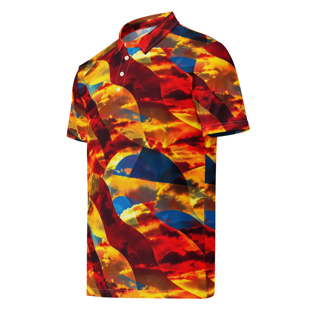 Sundown Kaleidoscope on Men's Slim Fit Polo Shirt — Left Front