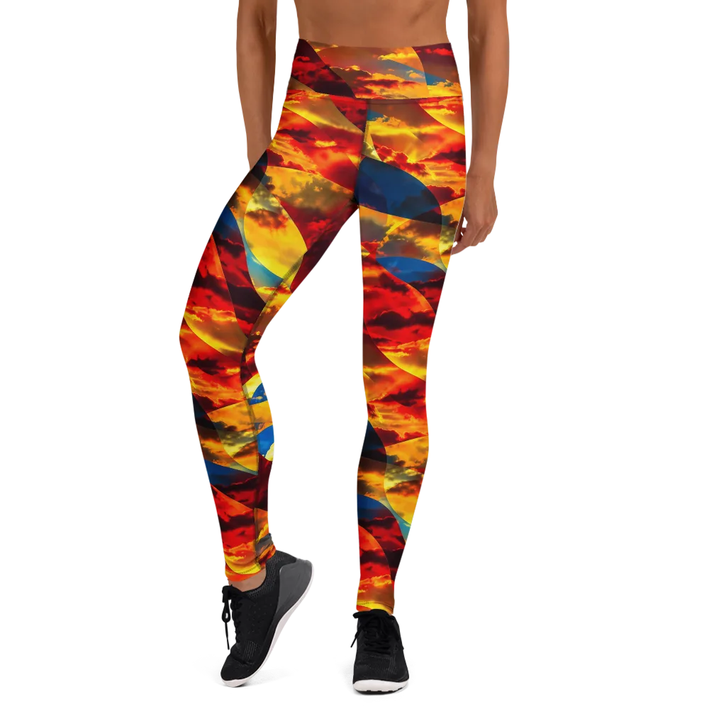 Sundown Kaleidoscope on Yoga Leggings — Front