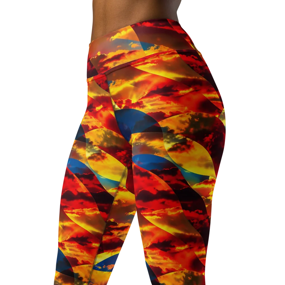 Sundown Kaleidoscope on Yoga Leggings — Left Front