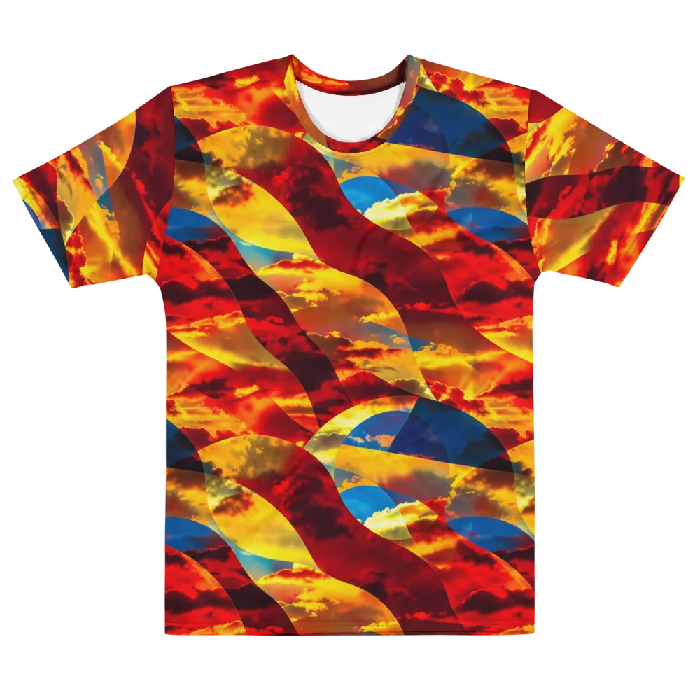 Sundown Kaleidoscope on Men's Cotton Crew Neck T-Shirt — Front