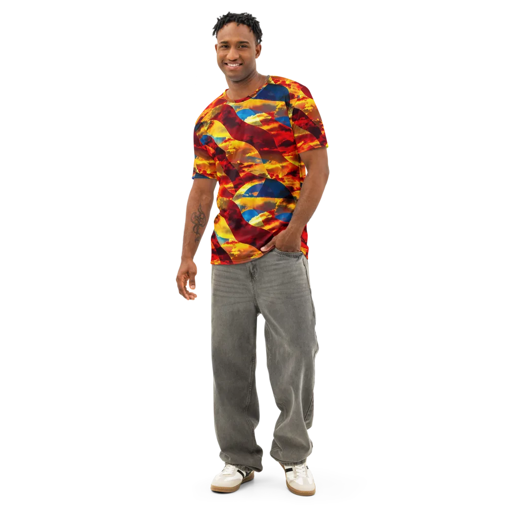 Sundown Kaleidoscope on Men's Cotton Crew Neck T-Shirt — Front
