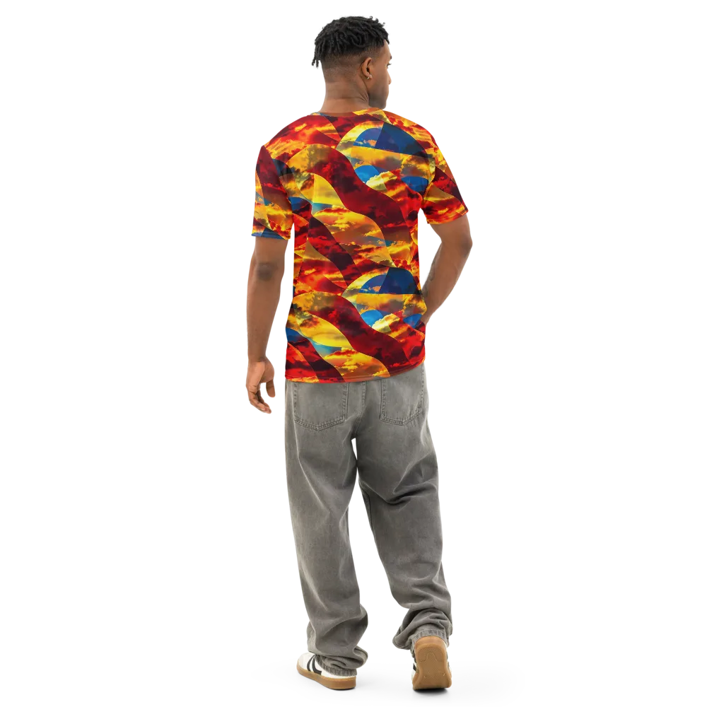 Sundown Kaleidoscope on Men's Cotton Crew Neck T-Shirt — Back