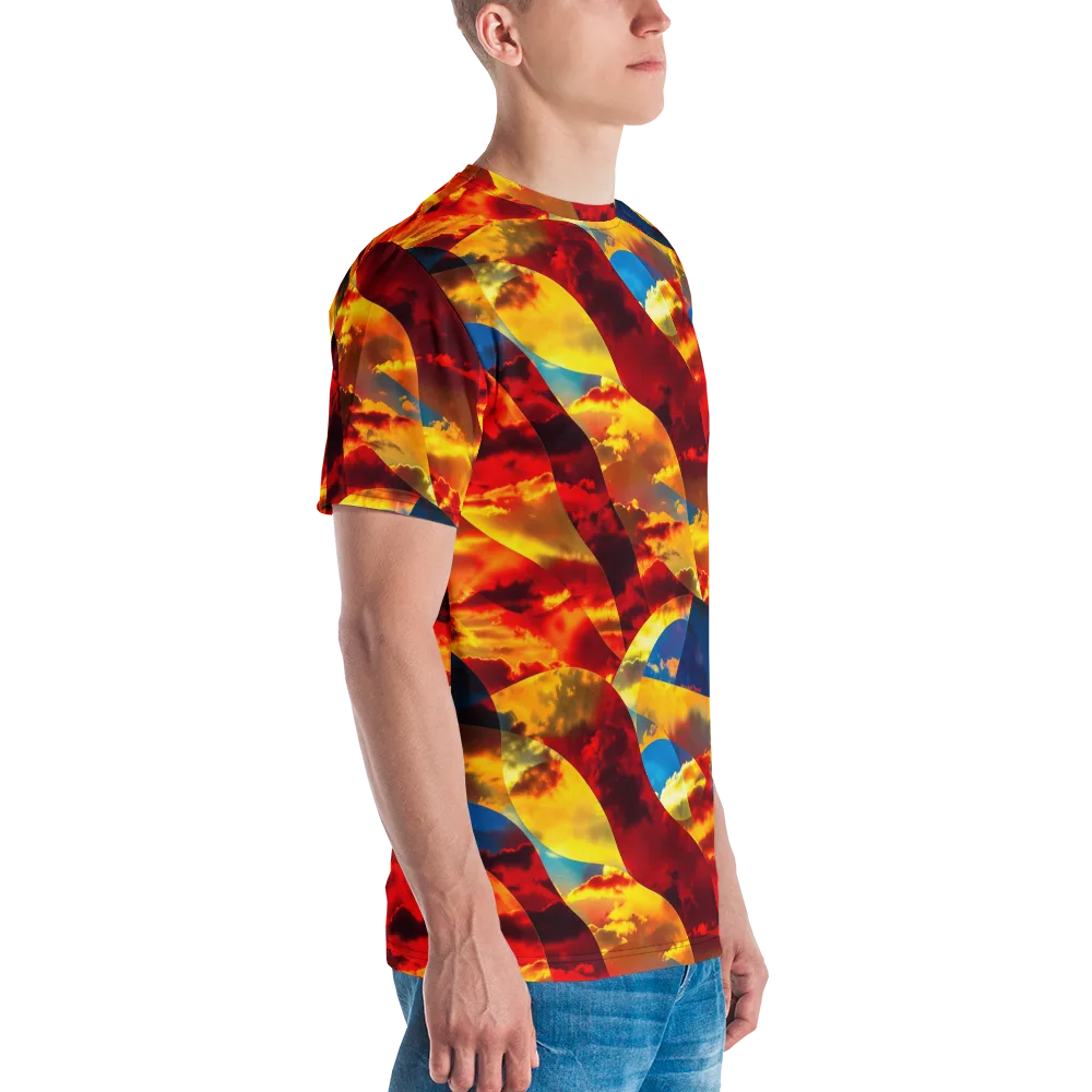 Sundown Kaleidoscope on Men's Crew Neck T-Shirt — Right