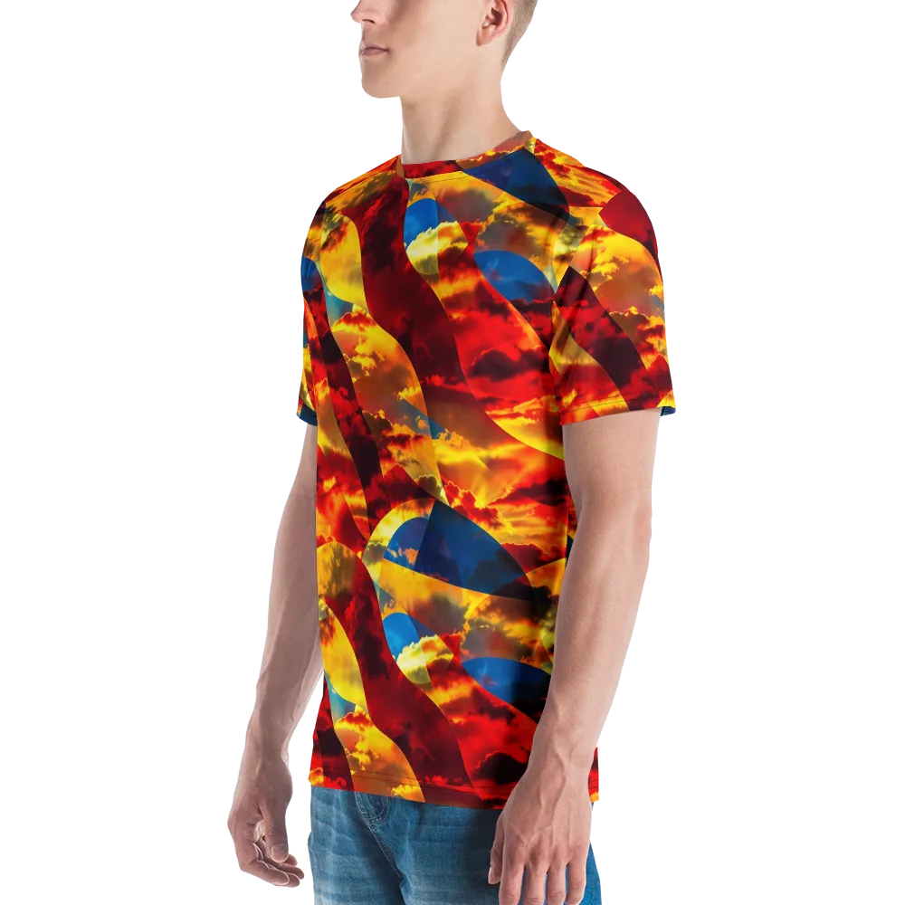 Sundown Kaleidoscope on Men's Crew Neck T-Shirt — Left
