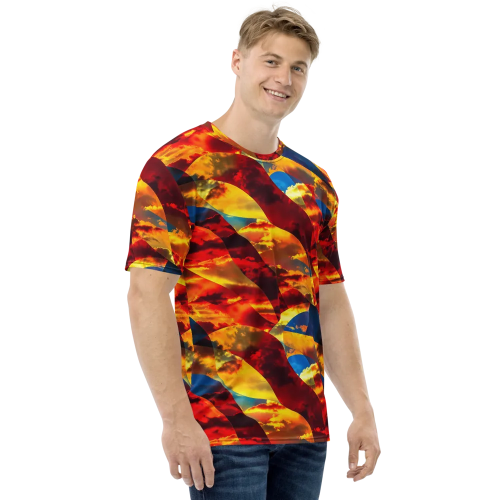 Sundown Kaleidoscope on Men's Crew Neck T-Shirt — Right