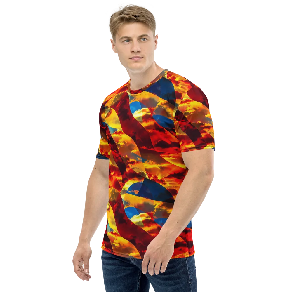 Sundown Kaleidoscope on Men's Crew Neck T-Shirt — Left