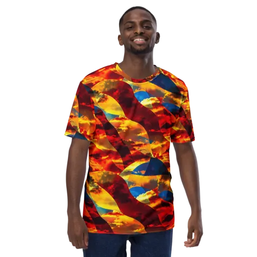 Sundown Kaleidoscope on a Men's Crew Neck T-Shirt