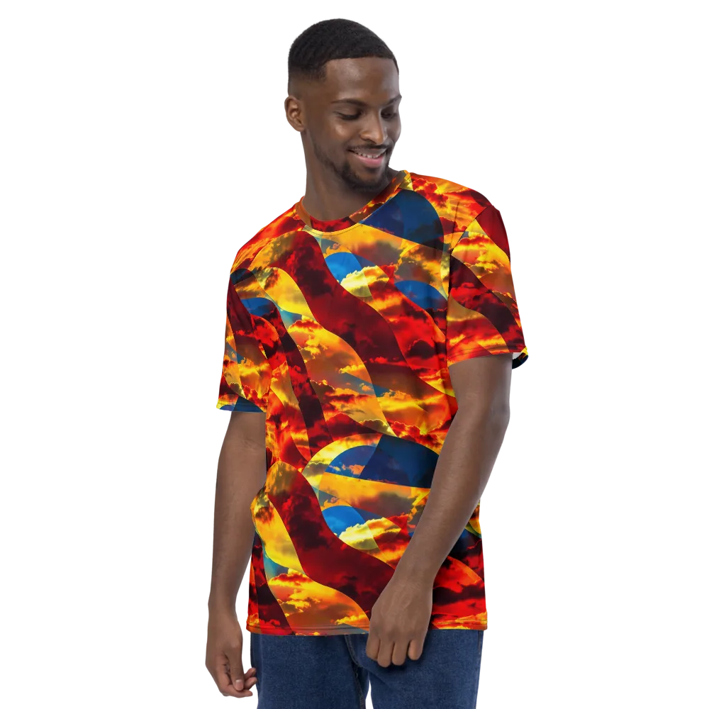 Sundown Kaleidoscope on Men's Crew Neck T-Shirt — Left