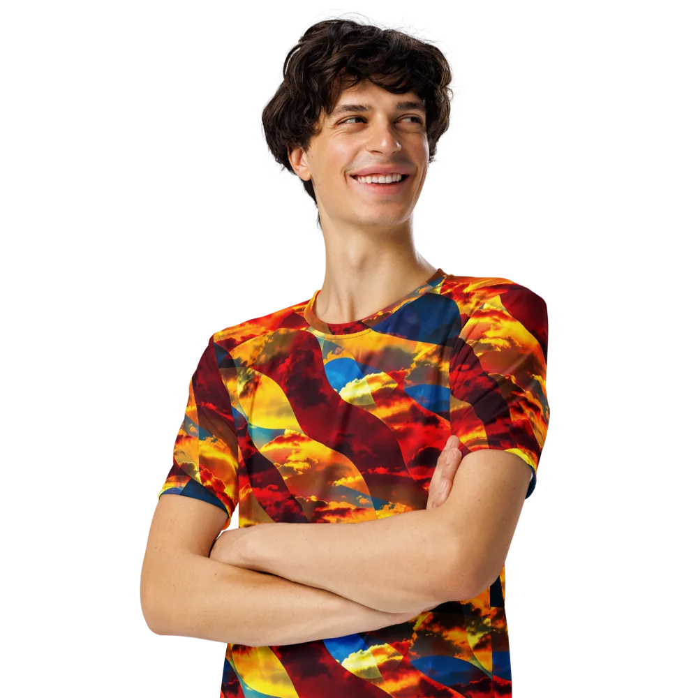 Sundown Kaleidoscope on Men's Crew Neck T-Shirt — Left Front