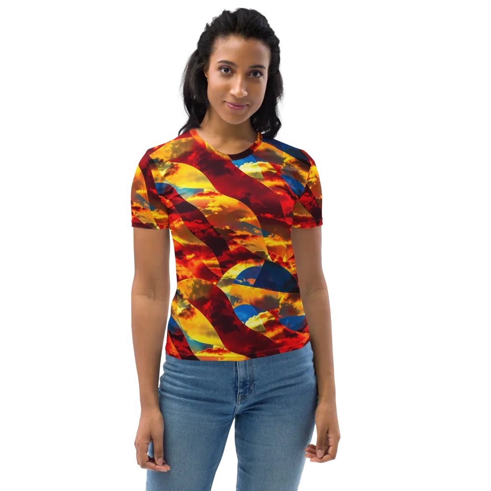 Sundown Kaleidoscope on Women's Crew Neck T-Shirt — Front