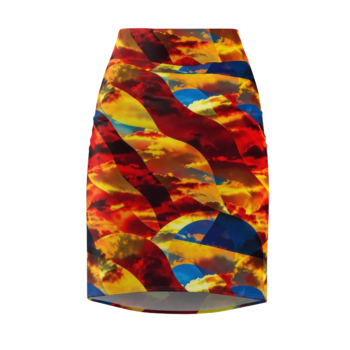 Sundown Kaleidoscope on Pencil Skirt — Front