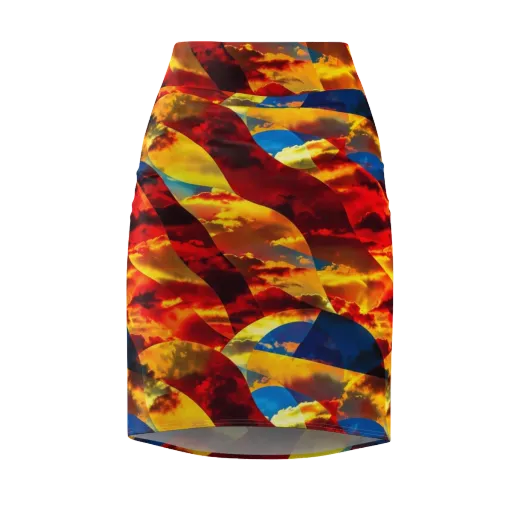 Sundown Kaleidoscope on a Pencil Skirt