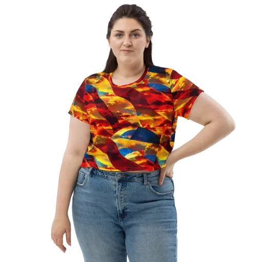 Sundown Kaleidoscope on a Crop Tee