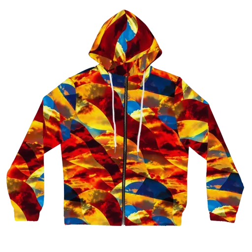 Sundown Kaleidoscope on a Women's Full-Zip Hoodie