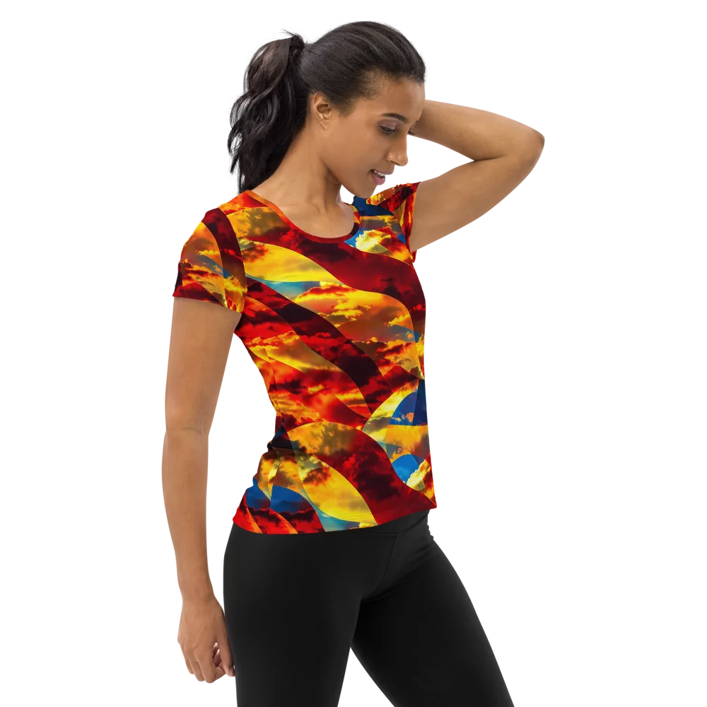 Sundown Kaleidoscope on Women's Athletic T-Shirt — Right