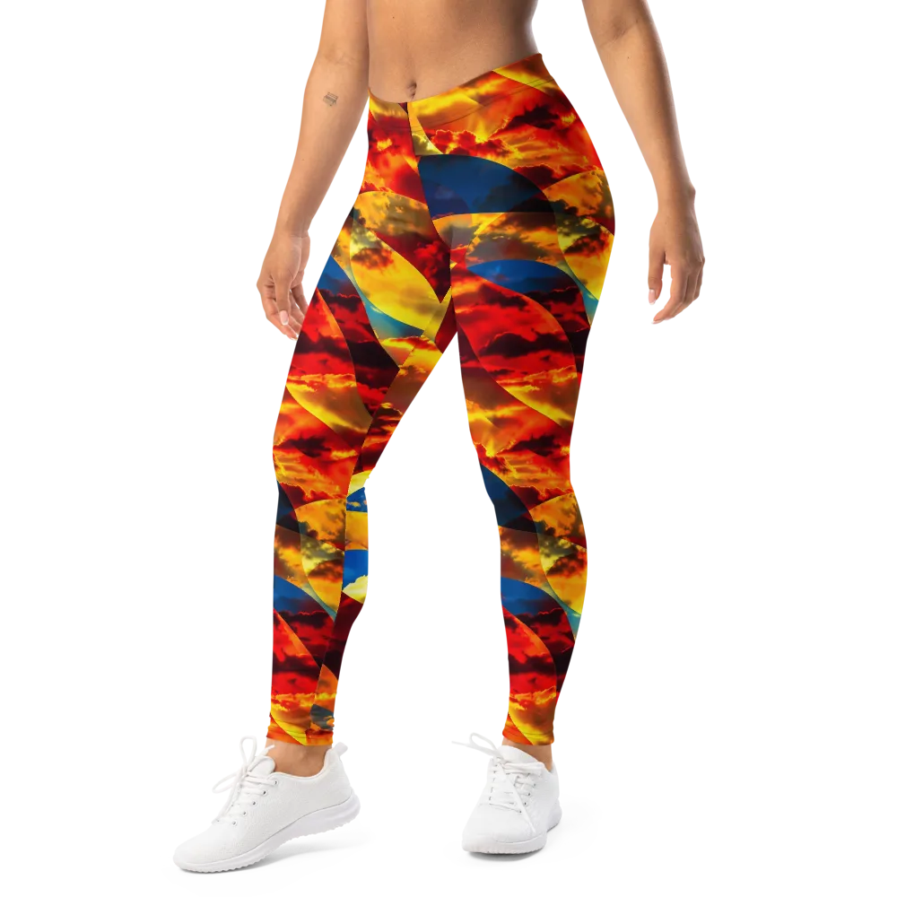 Sundown Kaleidoscope on Leggings — Left Front