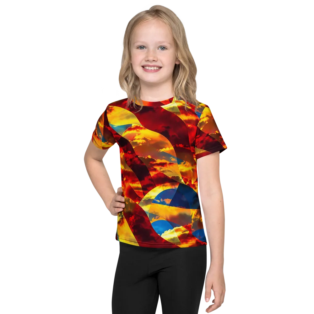 Sundown Kaleidoscope on Kids Crew Neck T-Shirt — Front