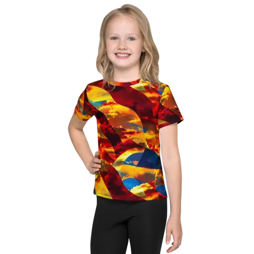 Sundown Kaleidoscope on a Kids Crew Neck T-Shirt