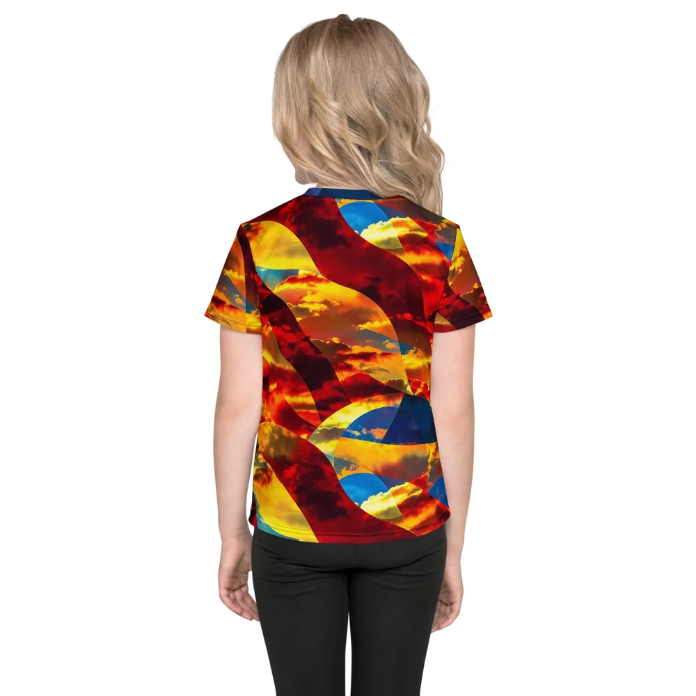 Sundown Kaleidoscope on Kids Crew Neck T-Shirt — Back