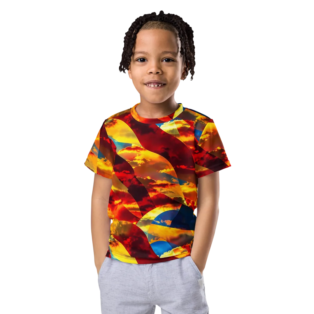 Sundown Kaleidoscope on Kids Crew Neck T-Shirt — Front