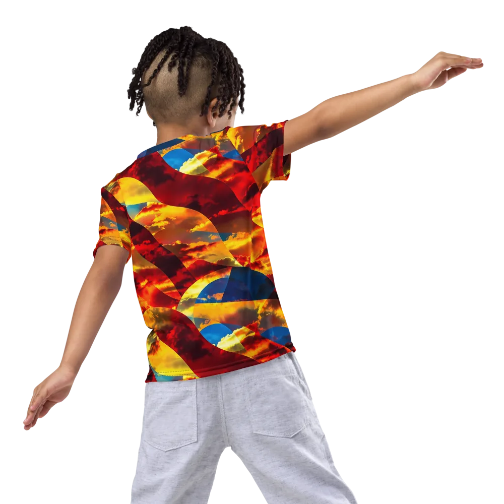 Sundown Kaleidoscope on Kids Crew Neck T-Shirt — Back