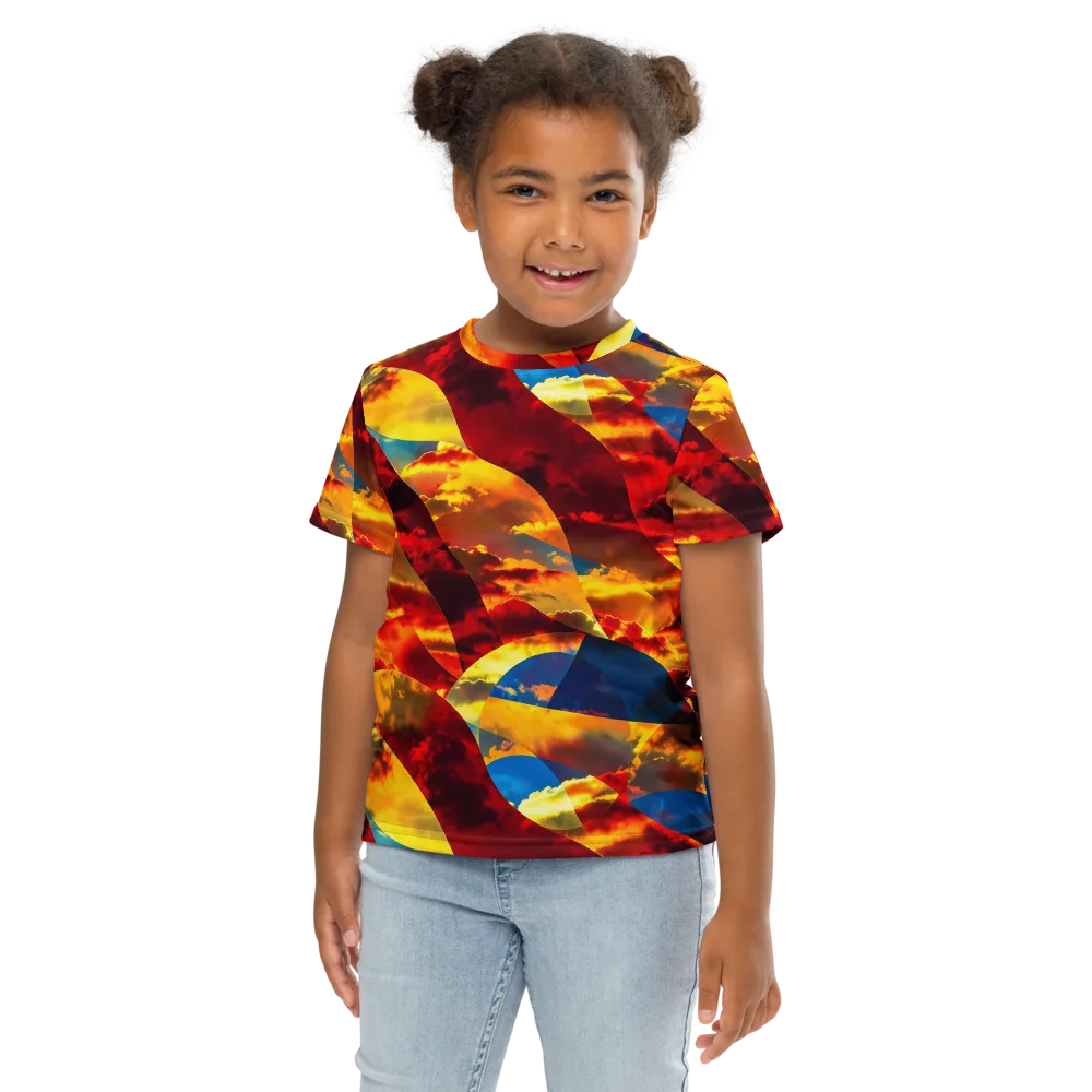 Sundown Kaleidoscope on Kids Crew Neck T-Shirt — Front