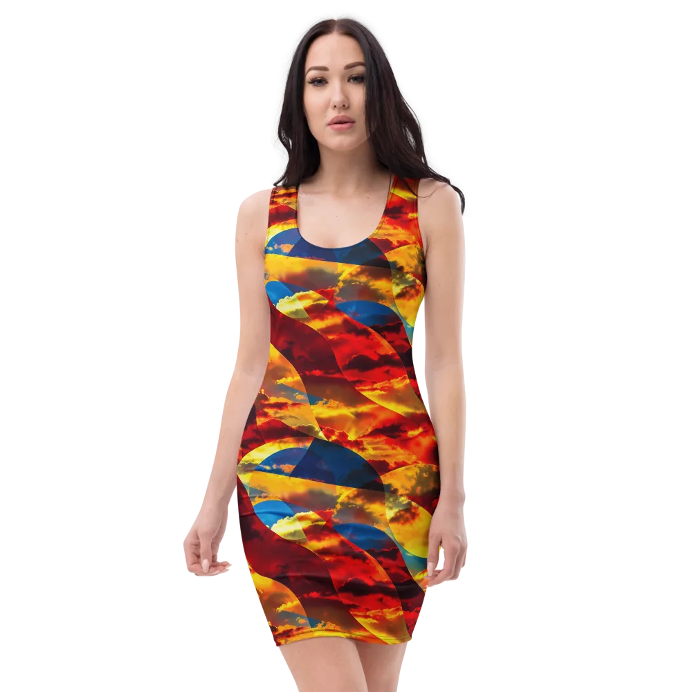 Sundown Kaleidoscope on Bodycon Dress — Front