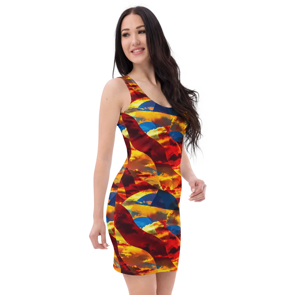 Sundown Kaleidoscope on Bodycon Dress — Right Front
