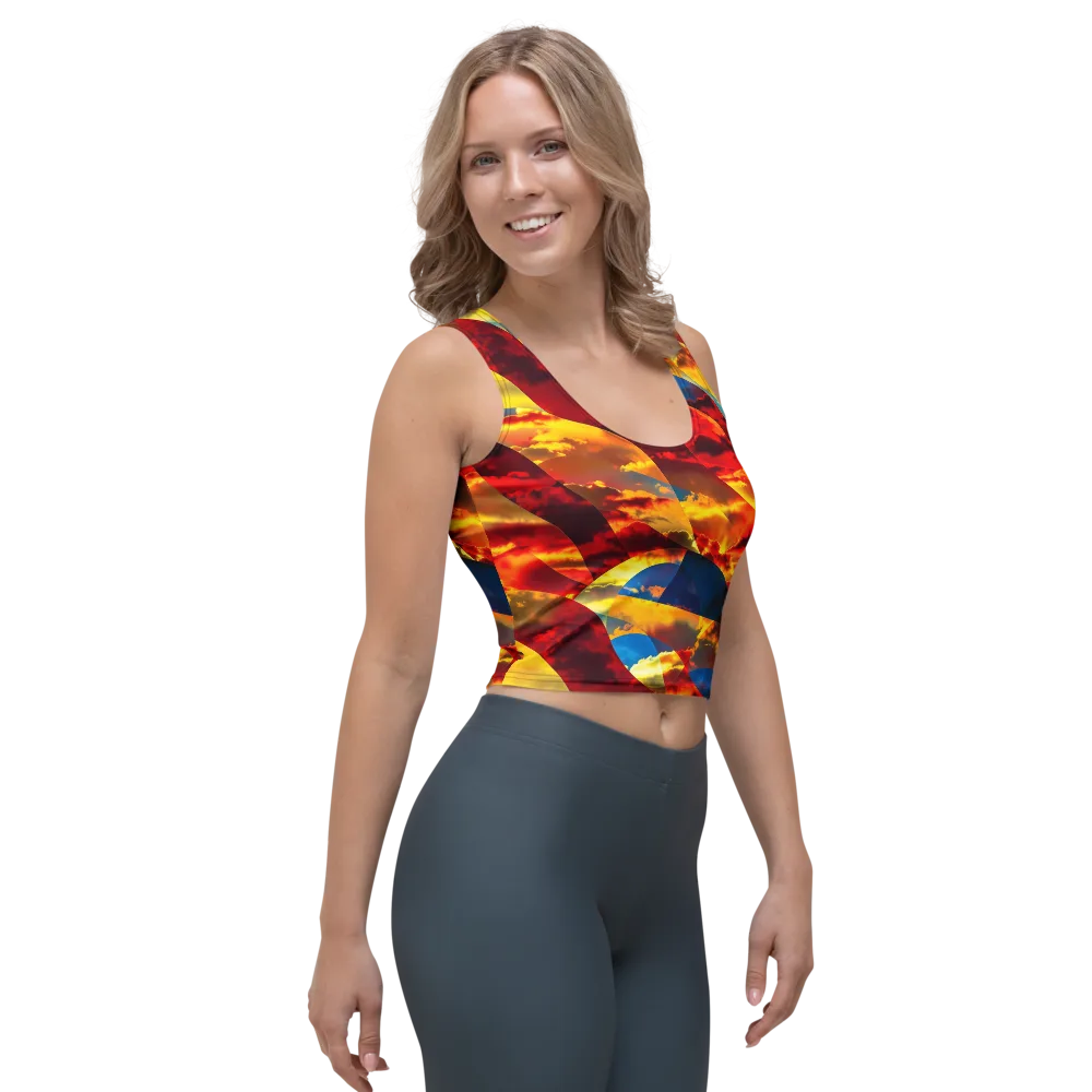 Sundown Kaleidoscope on Crop Top — Right Front