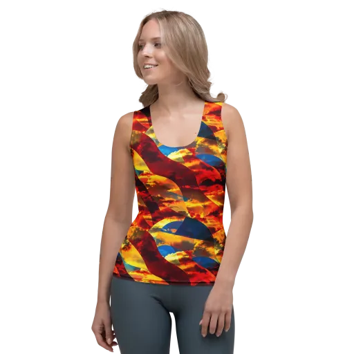 Sundown Kaleidoscope on a Women's Tank Top