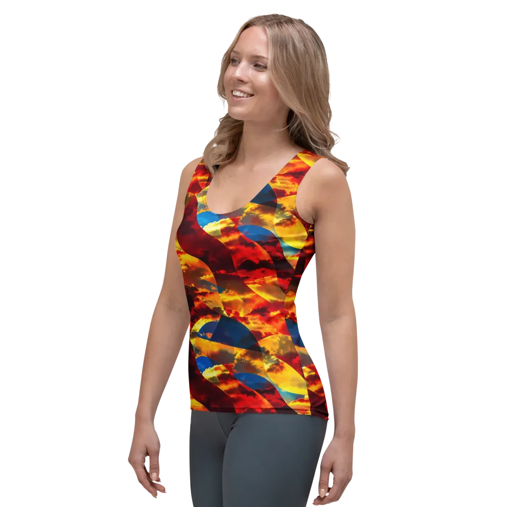 Sundown Kaleidoscope on Women's Tank Top — Left Front