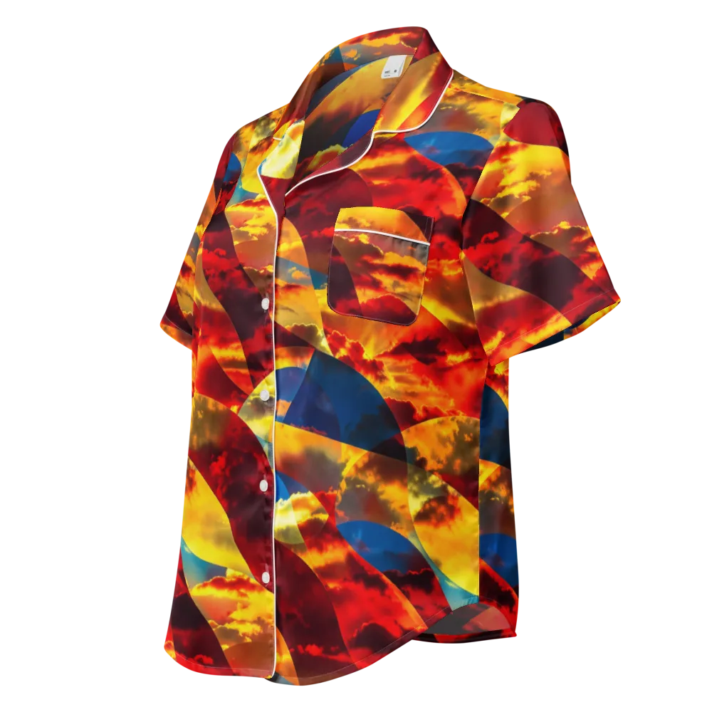 Sundown Kaleidoscope on Women's Short Sleeve Pajama Top — Left Front