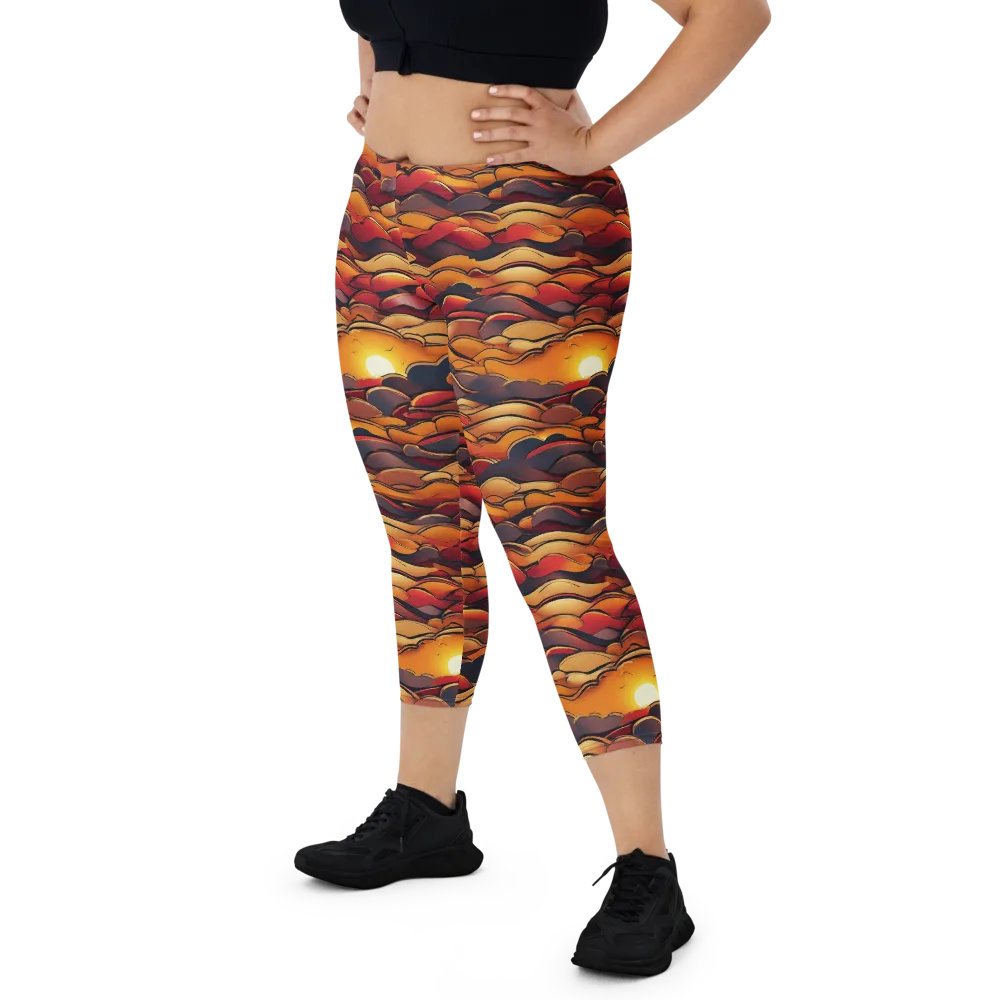 Molten Horizon on Capri Leggings — Front
