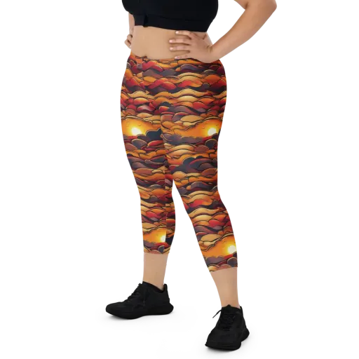 Molten Horizon on a Capri Leggings