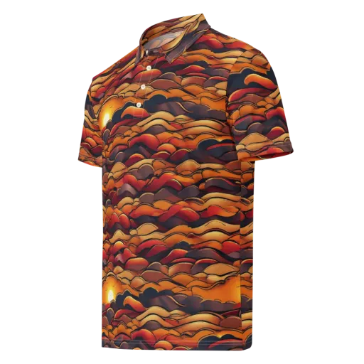 Molten Horizon on a Men's Slim Fit Polo Shirt