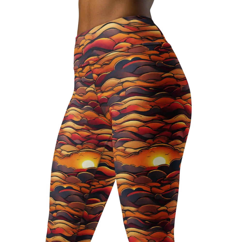 Molten Horizon on Yoga Leggings — Left Front