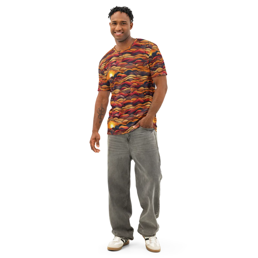 Molten Horizon on Men's Cotton Crew Neck T-Shirt — Front