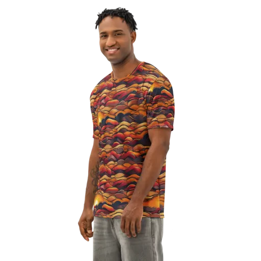 Molten Horizon on a Men's Cotton Crew Neck T-Shirt
