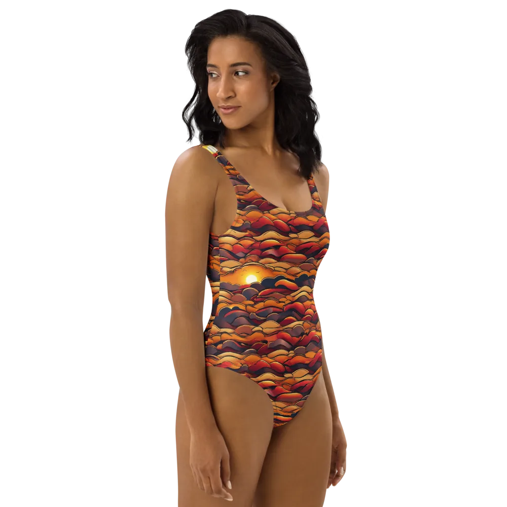Molten Horizon on One-Piece Swimsuit — Right