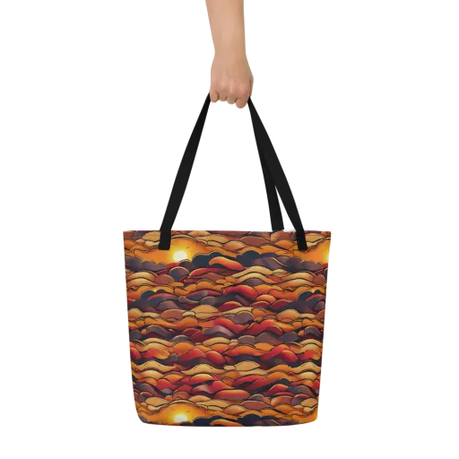 Molten Horizon on a Large Tote Bag W/ Pocket