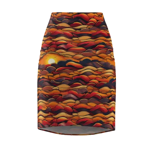 Molten Horizon on a Pencil Skirt
