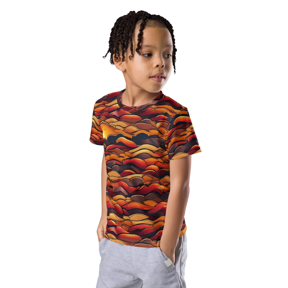 Molten Horizon on Kids Crew Neck T-Shirt — Left Front
