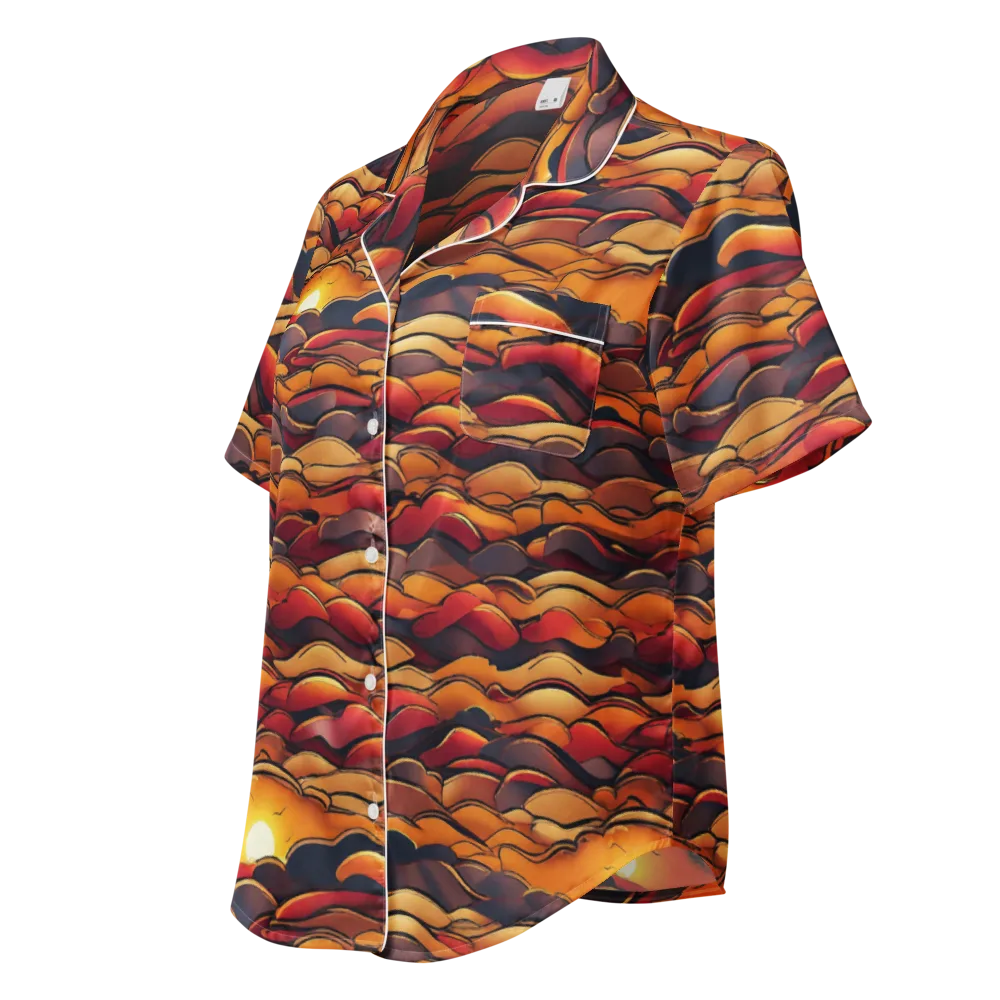 Molten Horizon on Women's Short Sleeve Pajama Top — Left Front