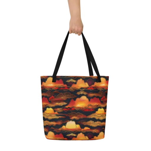 Ember Cloudline on a Large Tote Bag W/ Pocket