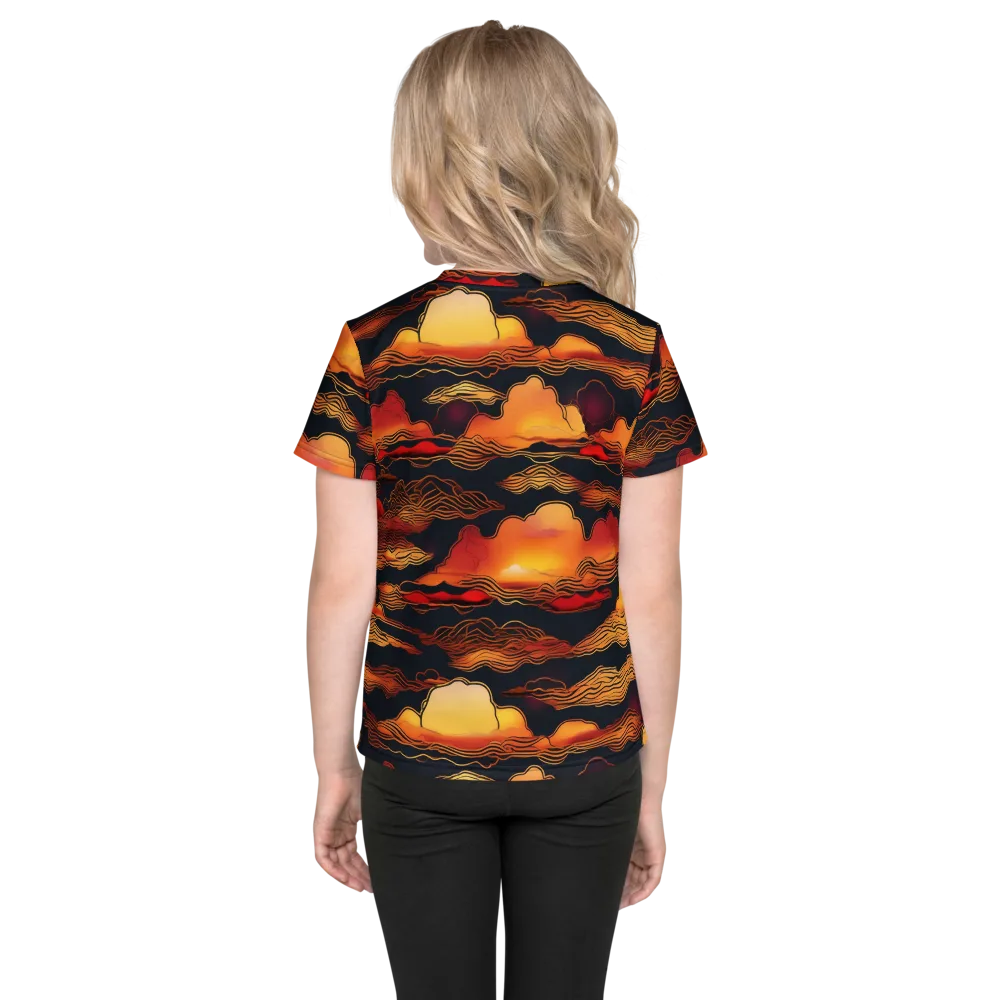 Ember Cloudline on Kids Crew Neck T-Shirt — Back