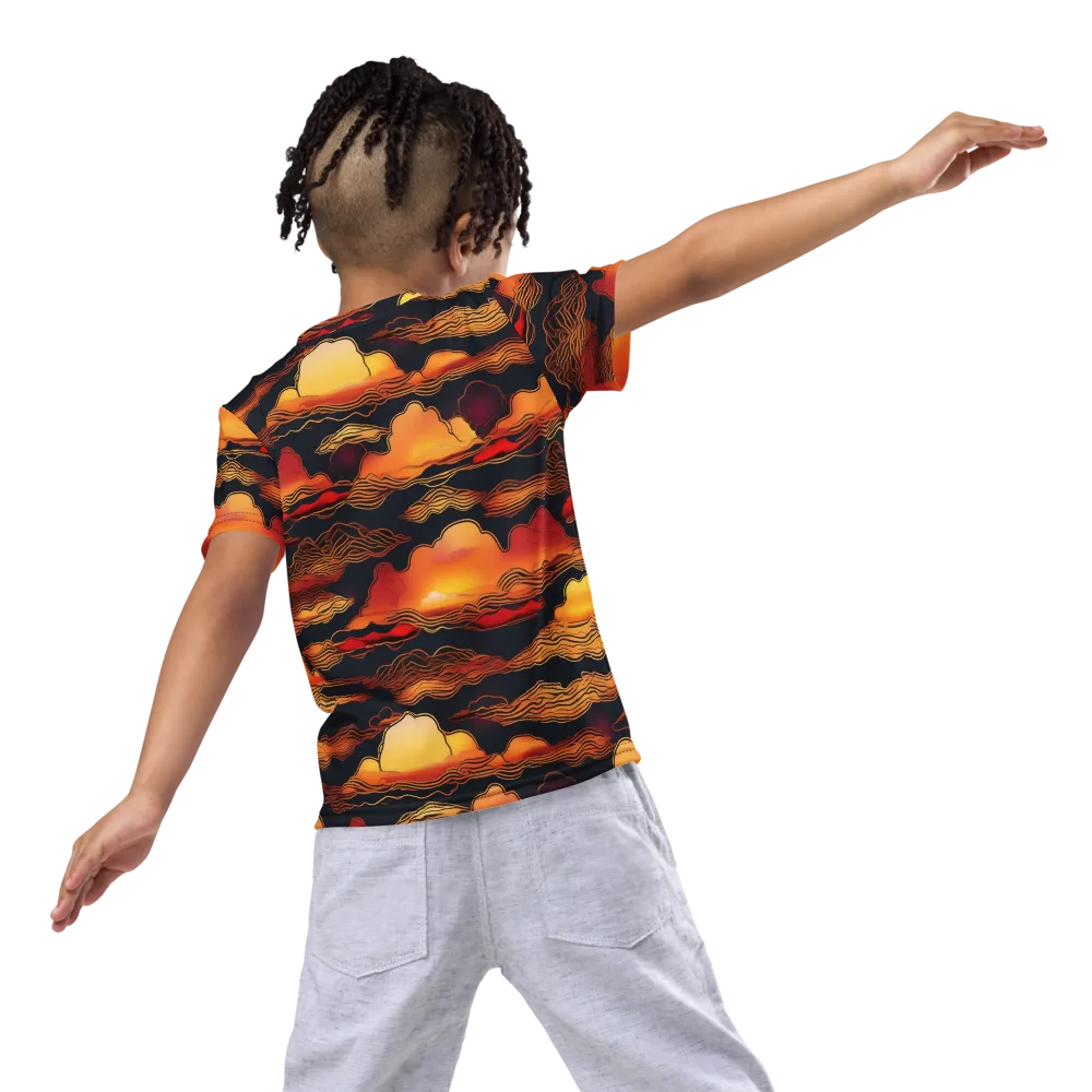 Ember Cloudline on Kids Crew Neck T-Shirt — Back