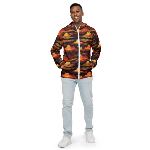 Ember Cloudline on a Men's Windbreaker