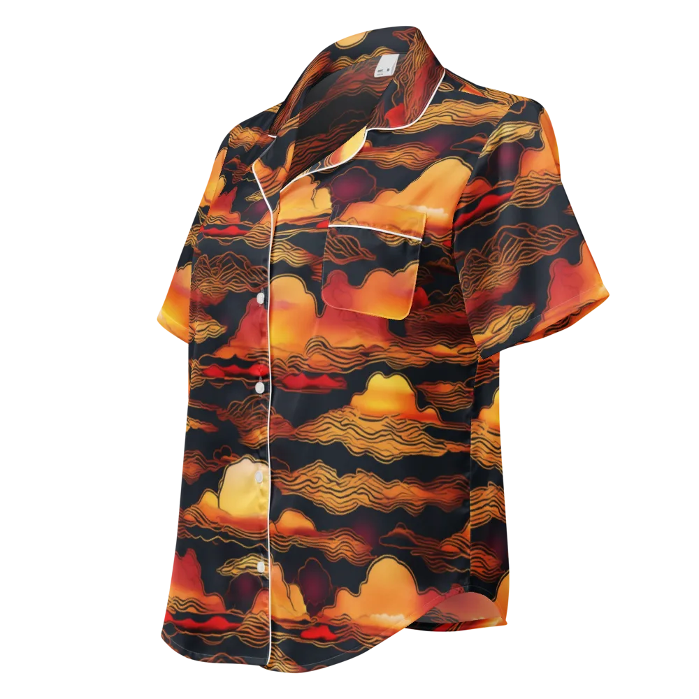 Ember Cloudline on Women's Short Sleeve Pajama Top — Left Front
