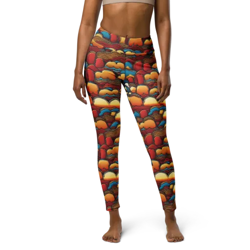 Sunset Topography on a Yoga Leggings