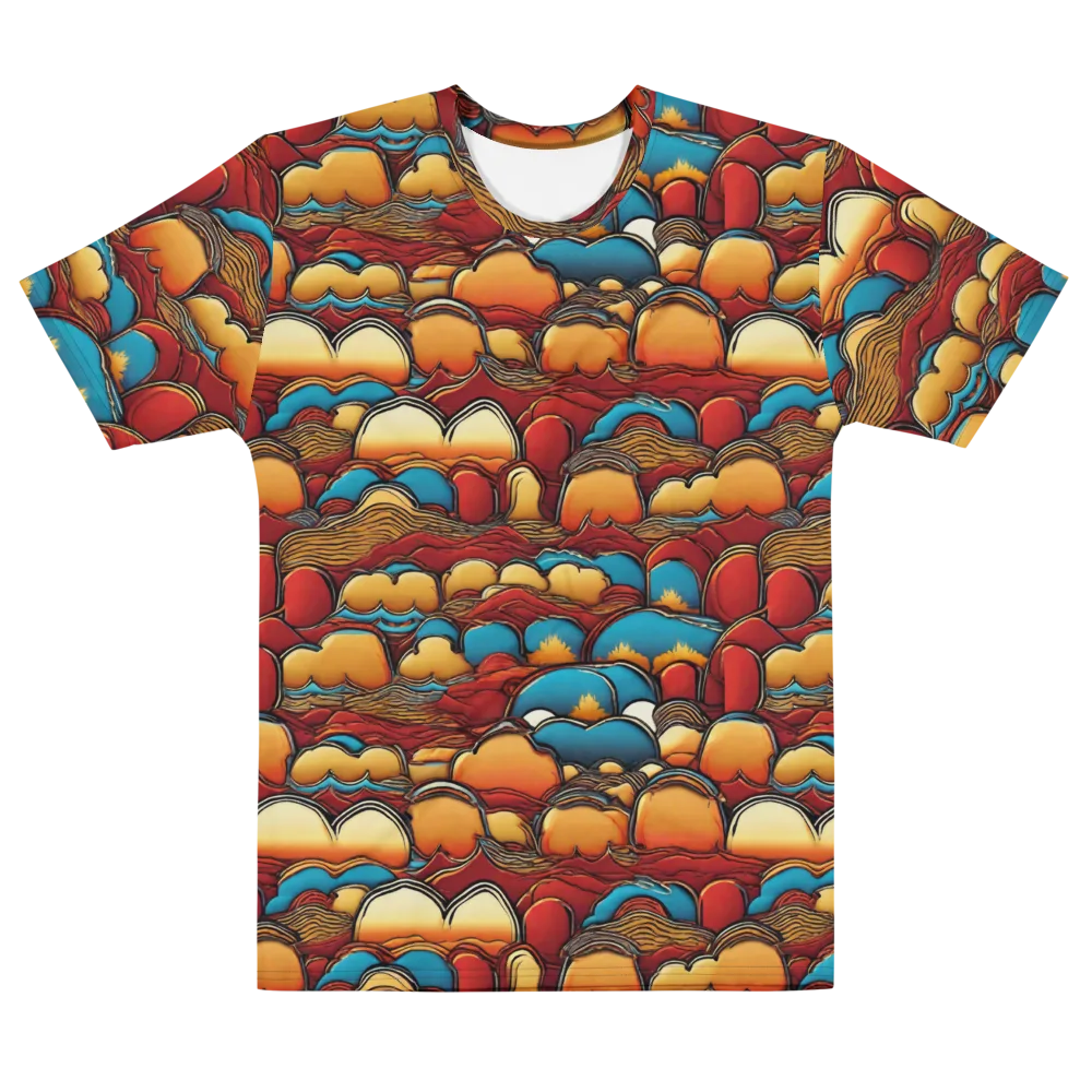 Sunset Topography on Men's Cotton Crew Neck T-Shirt — Front